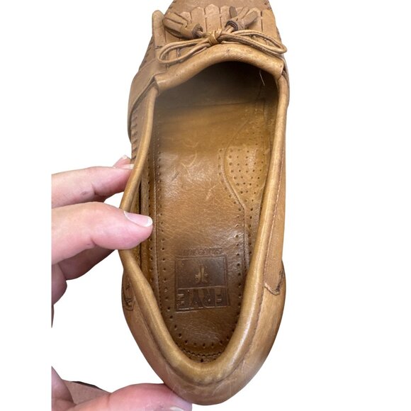 Frye Mens Brown Leather Tassel Slip-On Loafers Size 12D main image 7